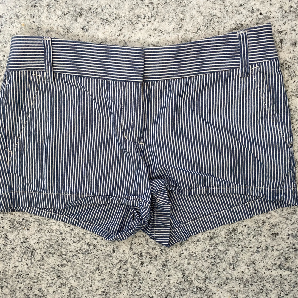 J.Crew navy & white City Fit shorts Size 2